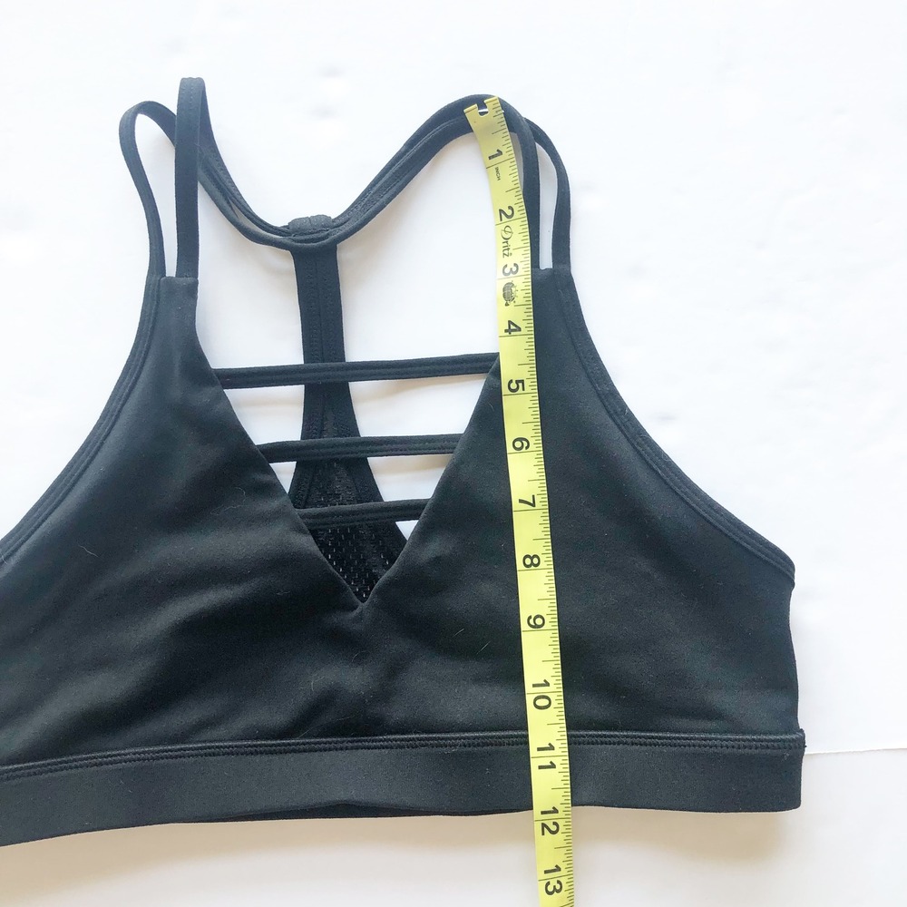 Zyia Active Sports Bra Womens XL Black Strappy Ladder Front Mesh Racerback - Picture 6 of 7